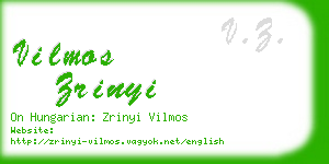 vilmos zrinyi business card